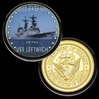 U.S. United States Navy | USS Leftwich DD-984 | Gold Plated Challenge Coin