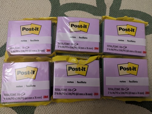 22 Packs - Post-It Sticky Notes 176x28=3872sheets (2.5" X 3") Purple And Green - Picture 3 of 3