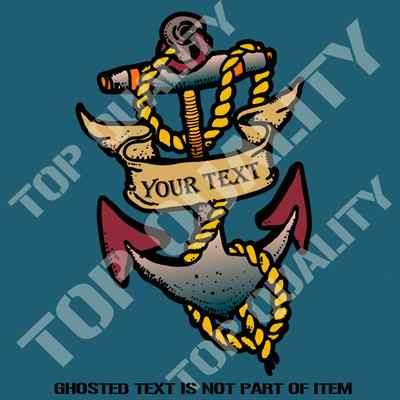 ANCHOR CUSTOM TEXT DECAL STICKER HOT ROD RAT ROD RALLY DRIFT JDM ROCKABILLY