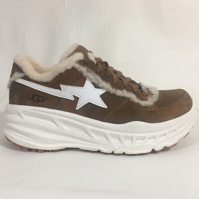 Men Ugg Bape Sneaker B Grade Size Chestnut Brown White 1105400
