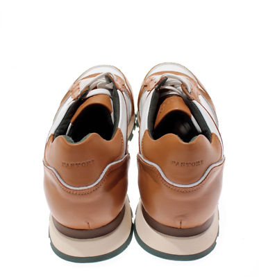 Pastori NWB Thrax Casual Sneakers Size 43.5 US 10.5 in Brown & White Leather Pastori NWB Thrax Casual Sneakers Size 43.5 US 10.5 in Brown  main image 3
