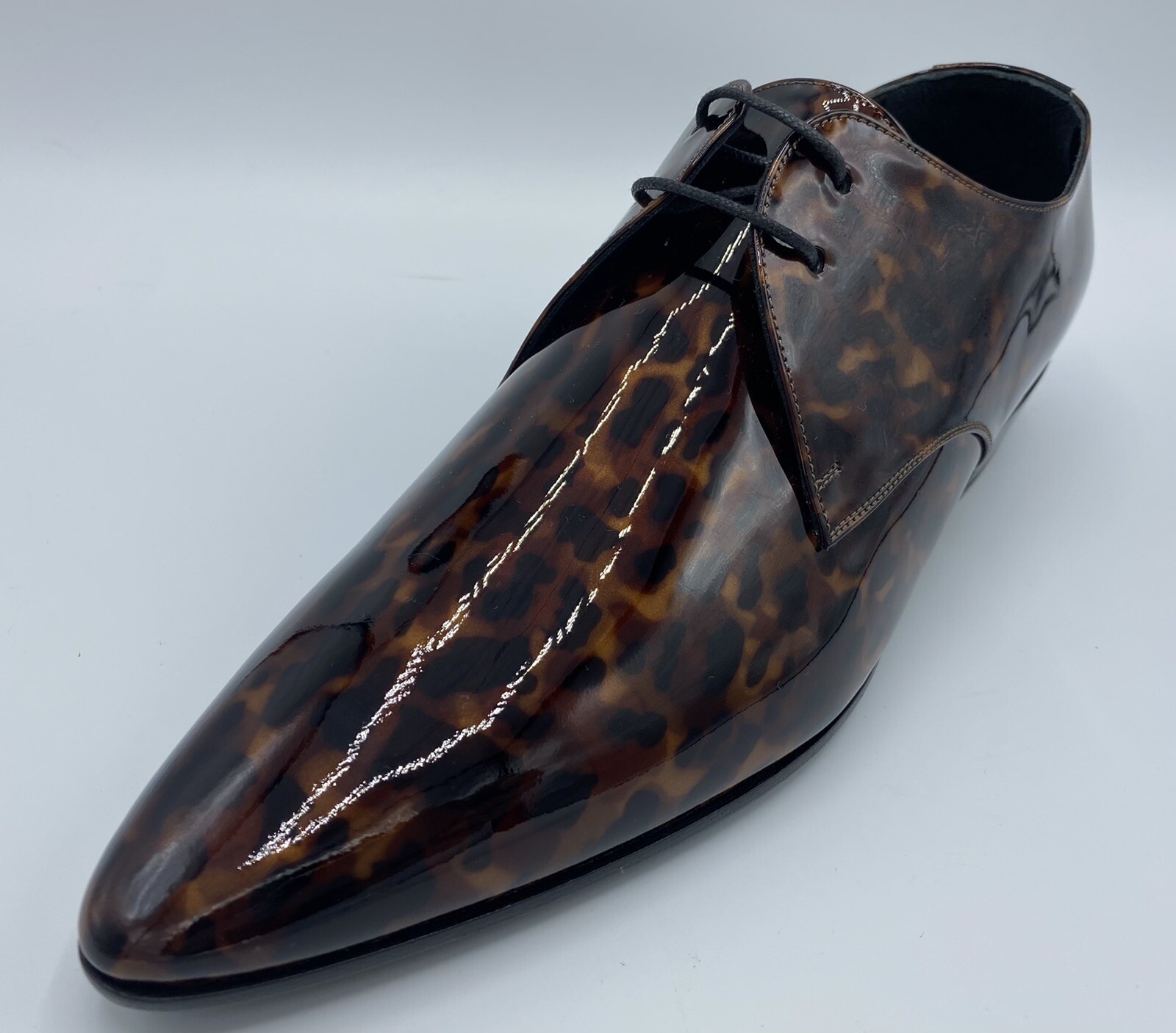 $800 Saint Laurent Jonas tartaruga vernice pelle taglia US 9 Made in Italy