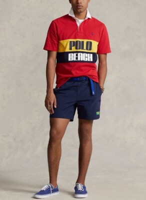 Polo Ralph Lauren Classic Fit Rugby Shirt Polo Beach Graphic
