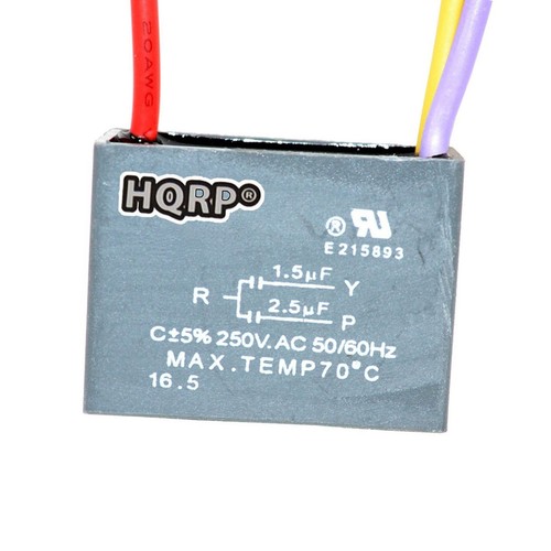 Ventilador de techo HQRP CBB61 250VAC / CBB65 370-440VAC condensadores de arranque de motor de doble funcionamiento - Imagen 9 de 26