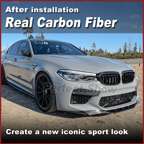 Spoiler in carbonio labbro spoiler anteriore diffusore attacco anteriore per BMW SERIE 5 F90 M5 2018-20 - Foto 3 di 12
