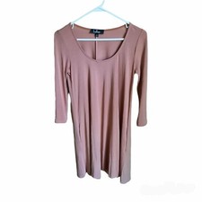 LULUS Women's Sweet Comfort Long Sleeve Swing Dress Pink Small