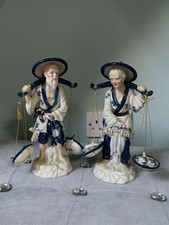 The Leonardo Collection Blue & White Chinese Fisherman & Fisherwoman Figurines