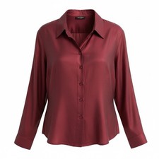 SHARON ENDICK Vtg 90s 100% Silk Shantung Red Jacket Blouse XL Made In USA Luxury