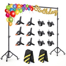 Backdrop Stand with Wheels 10x7.5Ft WxH , Photo Easy to...