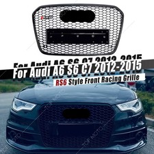 Black RS6 Style Honeycomb Front Mesh Hex Gril...