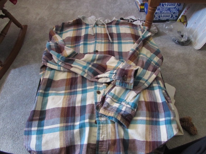 PacSun Men's Flannel Button Down Shirt with Hood -Size Large - Comfortably Worn