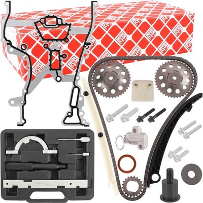 FEBI STEUERKETTENSATZ für OPEL ASTRA G H CORSA B C D 1.0-1.4 + EINSTELLWERKZEUG