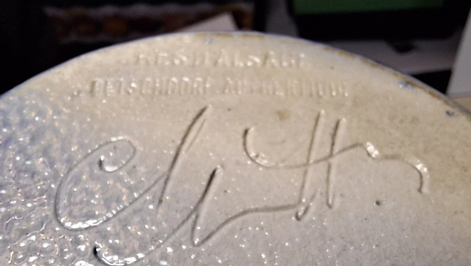 PICHET EN GRÈS ALSACE BETSCHDORF DÉCOR HOUBLON - Photo 4/4