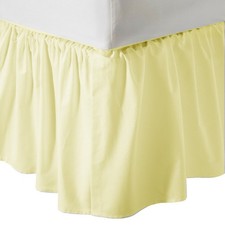 Solid Ivory 700 TC Egyptian Cotton Open Corner 3-Sided Dust Ruffle Bed Skirt New