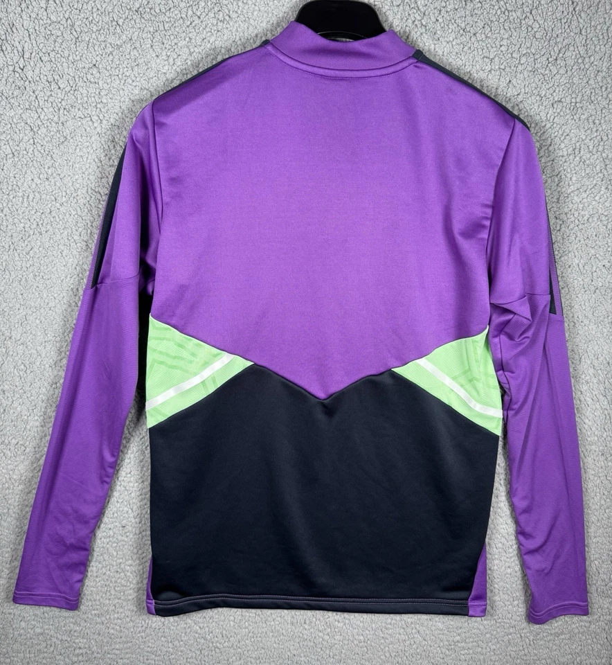 Adidas Real Madrid Shirt Mens Medium 1/4 Zip Stretch Casual Training Activewear - Image 2 of 4