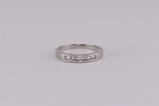 Sterling Silver Channel Set Princess Cut Cubic Zirconia Band Ring 925 Sz: 8