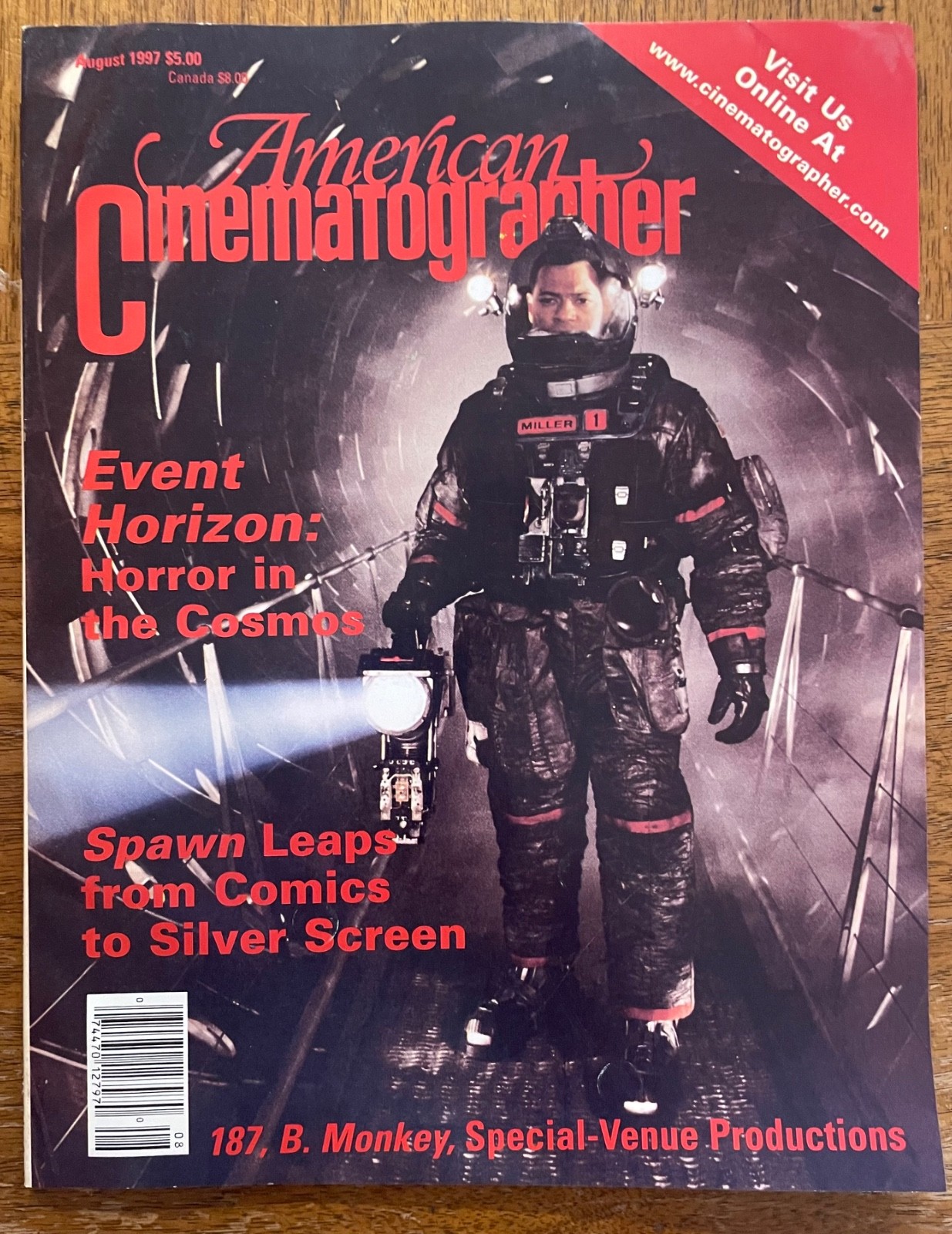 American Cinematographer-August 1997-Event Horizon cover story.  Spawn. LIKE NEW