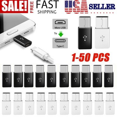 1-50 X Micro USB to USB 3.1 Type-C Data Adapter Converter For Samsung Google Lot