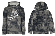 PUMA Boys Youth Size M 10-12 Big Logo Pullover Hoodie, Fleece Hooded Sweatshirt