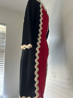 Vintage 1980s Moschino Cheap & Chic Black & Red Statement Dress IT 44 playful