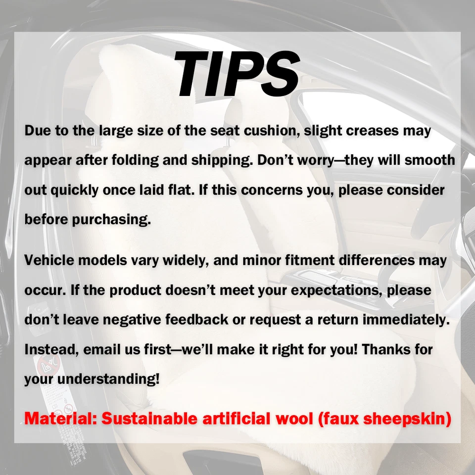 For Aston Martin Faux Sheepskin Car Seat Covers Front/Back Cushions Protector - Изображение 2 из 4