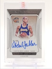 KAREEM ABDUL-JABBAR 2021-22 NATIONAL TREASURES OF THE HALL AUTO /99 Q0004