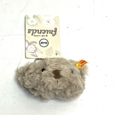Steiff Soft Cuddly Friends Honey Brown Bear Head Keyring Clip Plush New With Tag