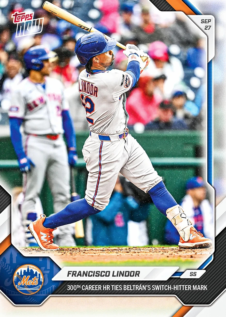 2026 Topps Now MLB Francisco Lindor 300 HRs GOLD VINYL AUTO 1/1 CHANCE Presale view 2