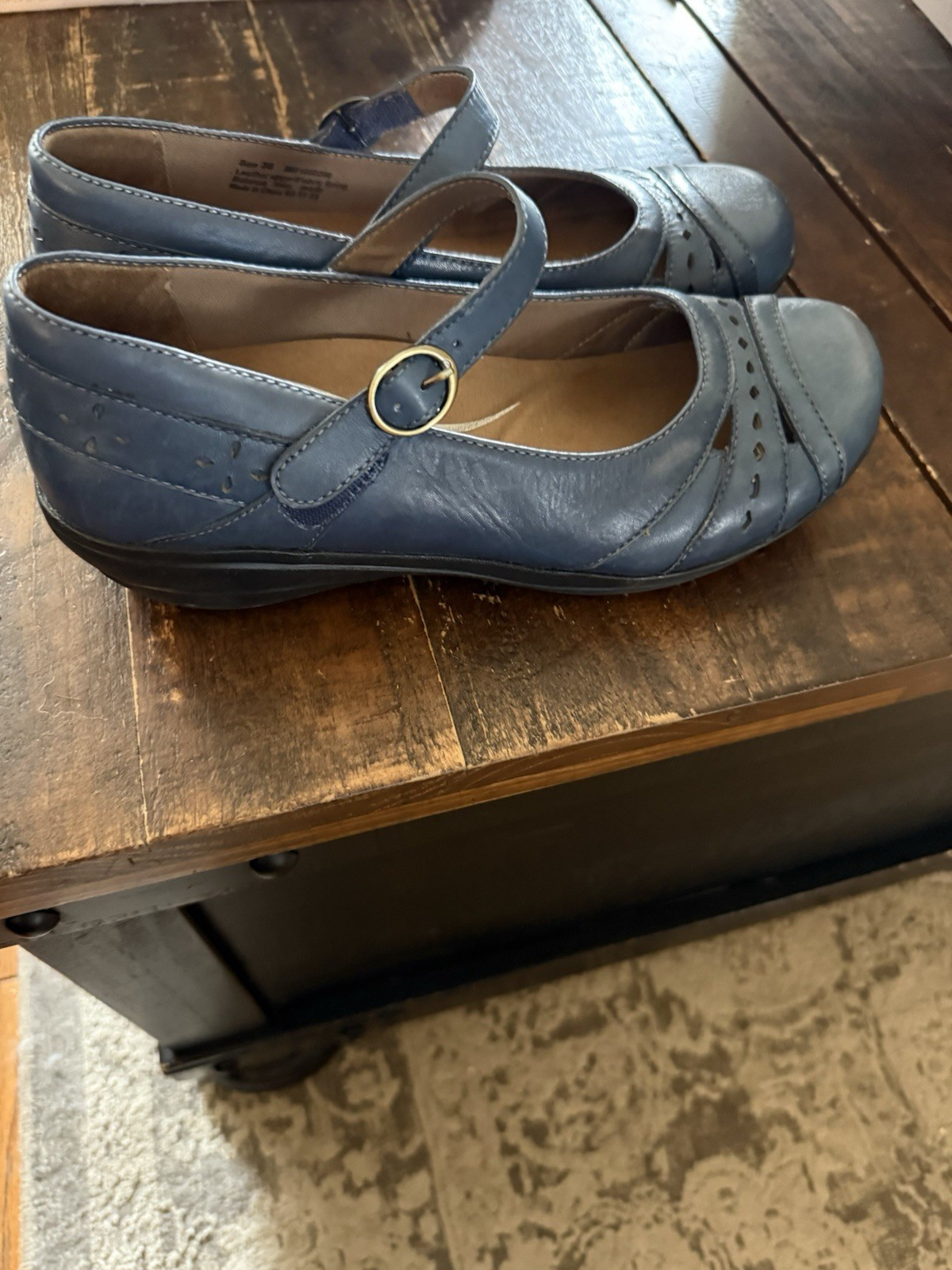 Dansko Blue Leather Mary Jane Comfort Shoes Buckle Women's Size 7