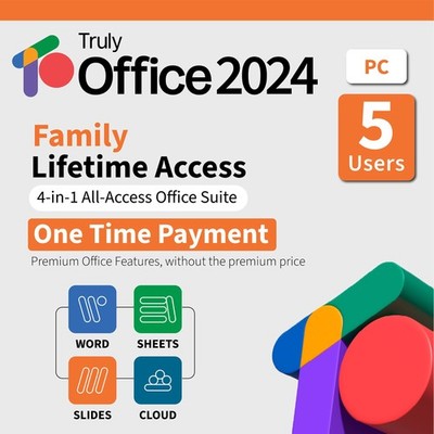 2024 Family Lifetime License for Windows | 4-in-1 Office Suite | 5 Users
