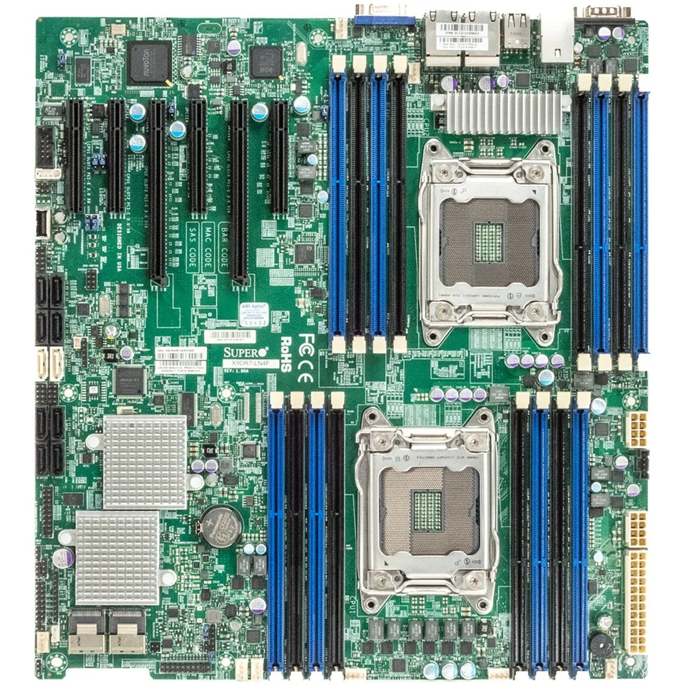 Server Mainboard SUPERMICRO X9DR7-LN4F+ Dual Socket LGA2011 16x DDR3 PCIe EATX - Image 2 of 3