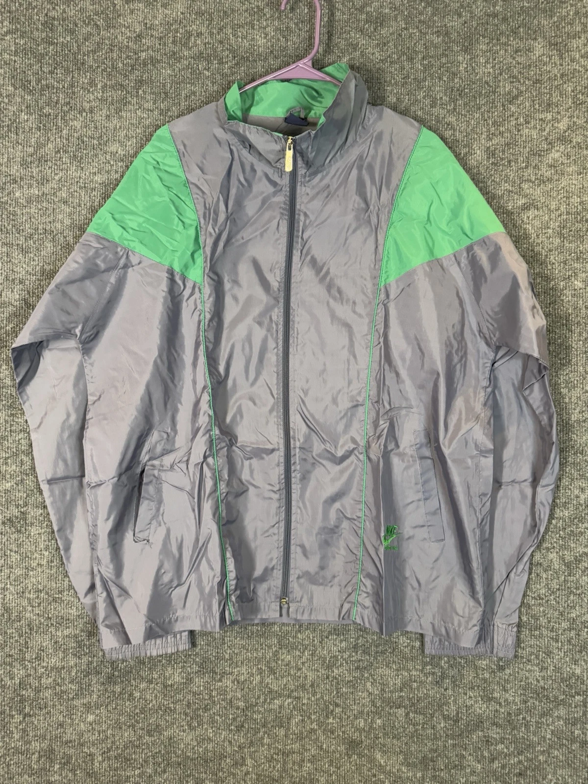 VTG Nike Windbreaker Jacket Size XL Men Green/Grey Nylon