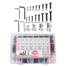 1600PCS Metric Screw Assortment M2 M3 M4 M5, Grade 12.9 Alloy Steel Hex Bolts