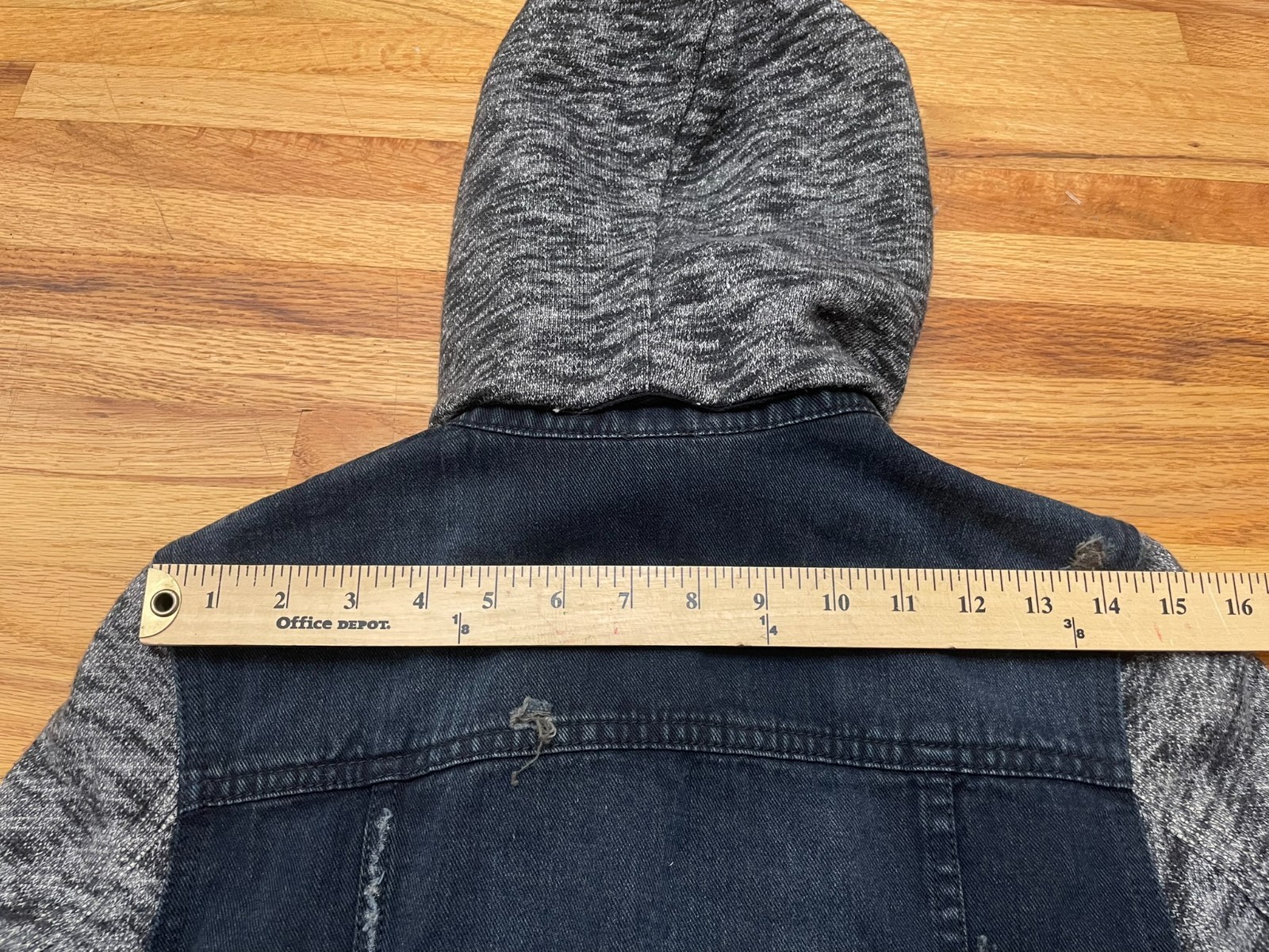 Free People Women's Jacket Basic Denim Hooded Fad… - image 5