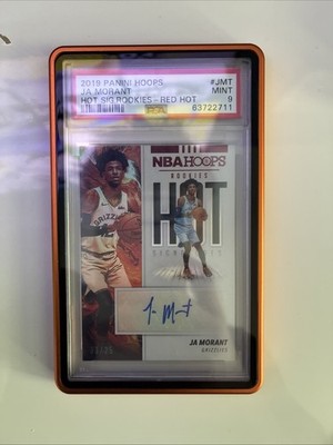 2019-20 NBA Hoops Hot Signatures Red Hot Ja Morant Rookie AUTO /25 PSA 9