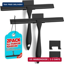 2PACK All-Purpose Shower Squeegee for Shower Doors, Tile Shower Walls, Bathroom,