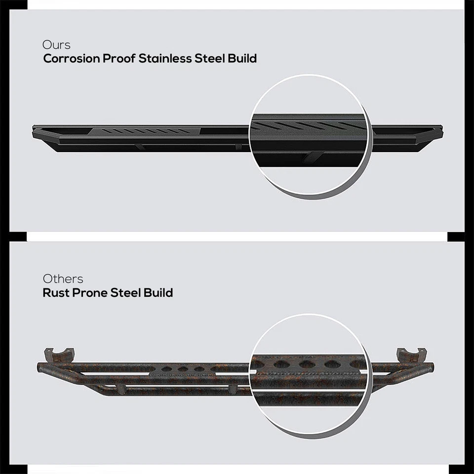 Escalones laterales de acero inoxidable APS blindados aptos para Toyota Tundra cabina CrewMax 22-25 Foto 3 de 4