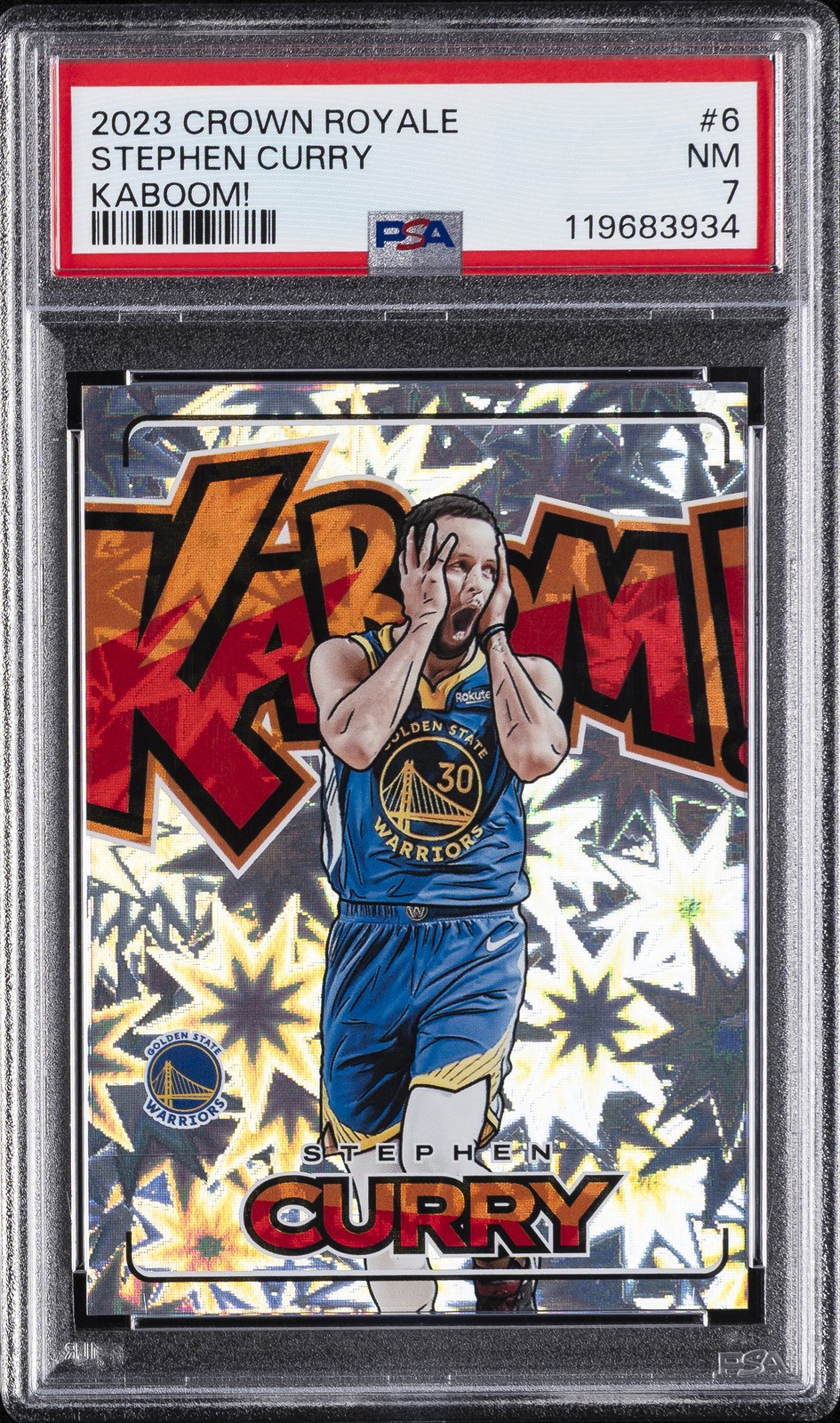 2023 PANINI CROWN ROYALE KABOOM! #6 STEPHEN CURRY PSA 7