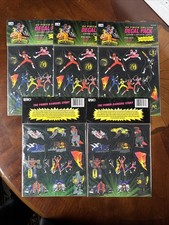  5 Vintage 90s NOS Mighty Morphin Power Rangers Decals 24 Stickers 1994 RAND USA