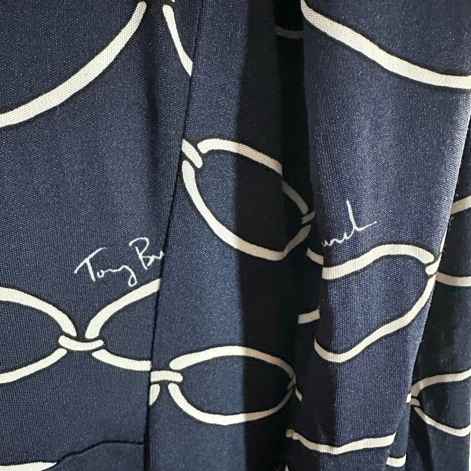 Abito Tory Burch Giovanna Navy a maglie ellittiche Donna L