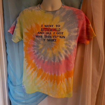 ASTROWORLD Travis Scott Cactus Jack tie-dye Concert T Shirt  Sz Teen Medium