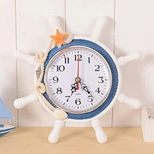 Coastal Nautical Glass Wall Clock with Seashell Design and Aesthetic Beach Theme