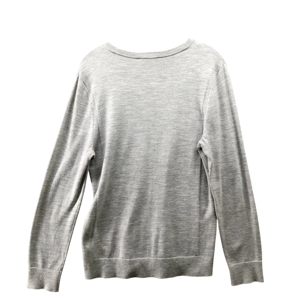Express Merino Wool Blend Sweater Mens M Light Gray Crewneck Stretch - Image 2 of 4