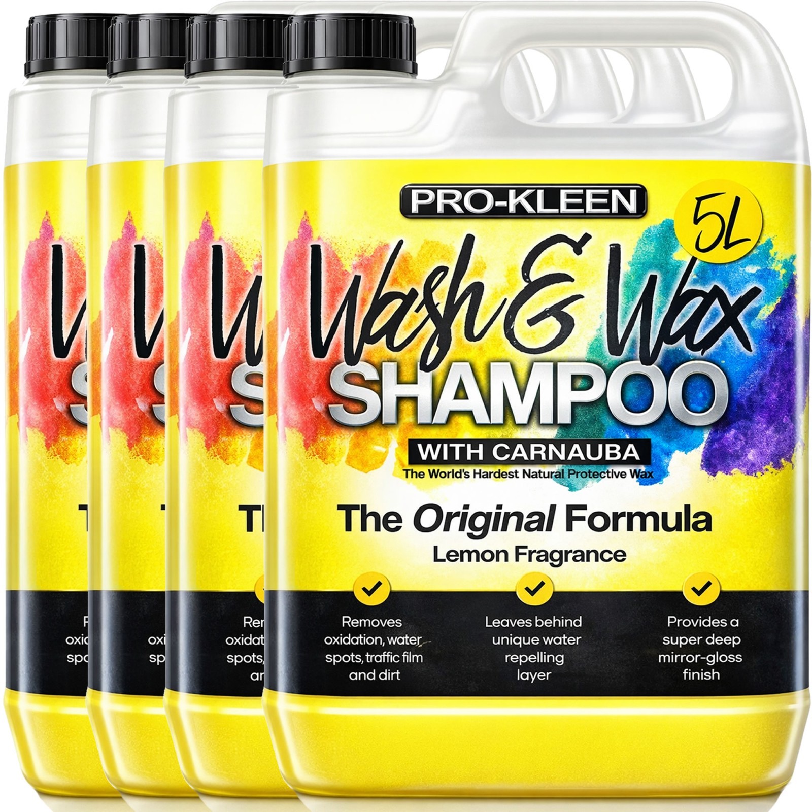 ProKleen Car Wash & Wax Shampoo Carnauba PH Neutral Valet Cleaning Lemon 20L
