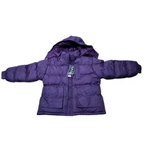 Sport Girls Purple Puffer Coat Hooded Winter Warm Insulated Size 2