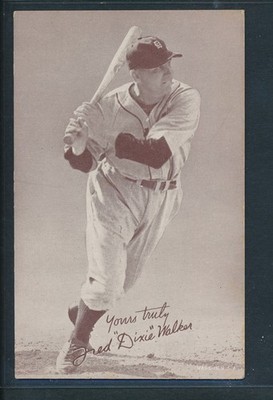1939-46 Salutation Exhibits FRED DIXIE WALKER D on Hat, Tigers ~ VG-EX to EX