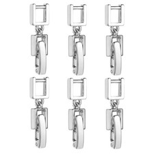 6pcs Silver Fold Over Clasp Extender Necklace Bracelet Extenders for Women, F...