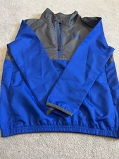 Under Armour Boys Windbreaker Jacket Blue Gray YMD M Lightweight Zip Pockets