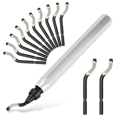 Deburring Tool Set with 12 HSS Blades for Metal & 3D Prints Hand Deburring