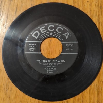 Four Aces - Written On The Wind; Someone To Love - Vinyl 45 RPM